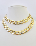 10k Solid Gold Cuban Curb Link Chain 12mm 28" Real Yellow Gold Real Necklace