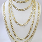 Real 14k Solid Gold Chain Figaro Link Necklace 5mm 18"-28" Men Women 14kt