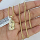 10K Franco Chain Jesus Head Pendant Charm Necklace 16"-24" 2mm Gold SET Yellow