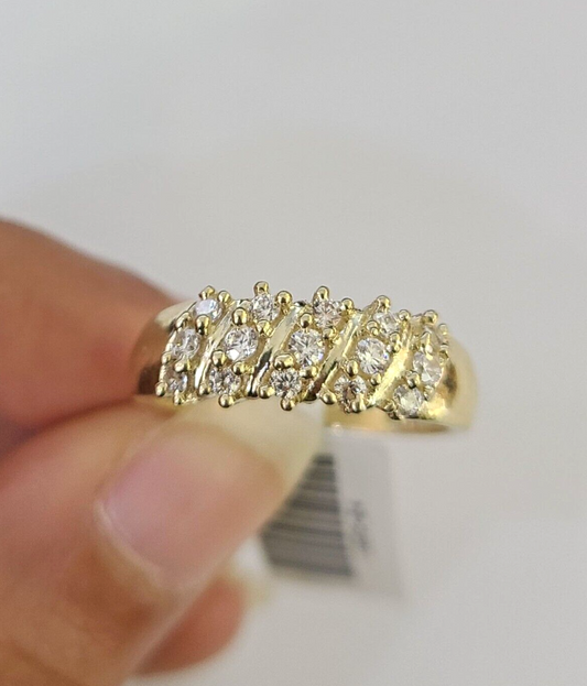 Real 10k Yellow Gold Ring Wedding Engagement Casual 10Kt Genuine