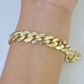 14K Yellow Gold Royal Monaco Cuban Bracelet 10mm 8.5 inches Box Lock