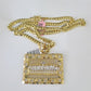 Real 14k Solid Chain Last Supper Charm Set Miami Cuban Link 6mm Necklace Pendant