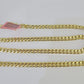 Real 14K Miami Cuban Link Chain Necklace Yellow Gold 24 inch 6mm Mens Hollow