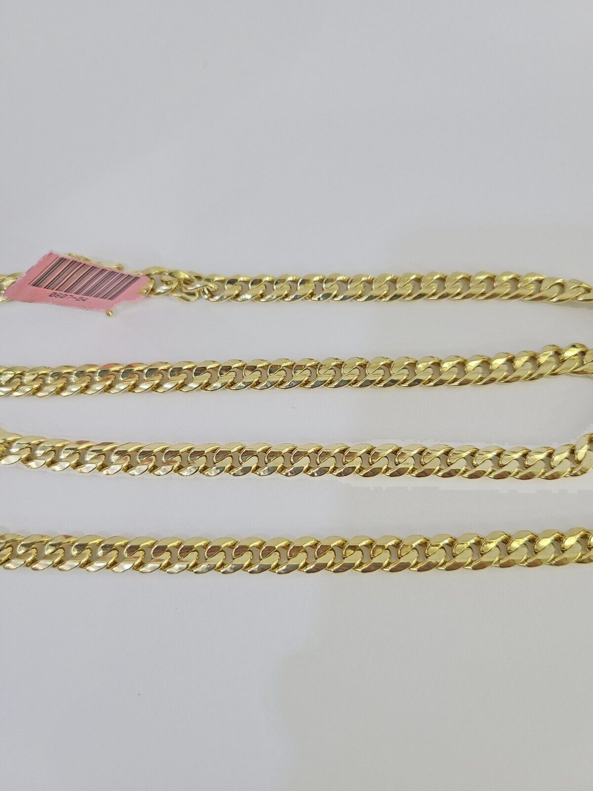 Real 14K Miami Cuban Link Chain Necklace Yellow Gold 24 inch 6mm Mens Hollow