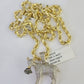 10k Solid Rope Chain Goat Charm Diamond Set 4mm 20"-28" Necklace Gold Yellow