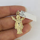 10k 2.5mm Rope Chain Jesus Pendant 18"-30" Yellow Gold Set Charm Necklace