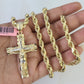 Real 14k Rope Chain Jesus Cross Charm Set 6mm 18"-28" Necklace Yellow Gold