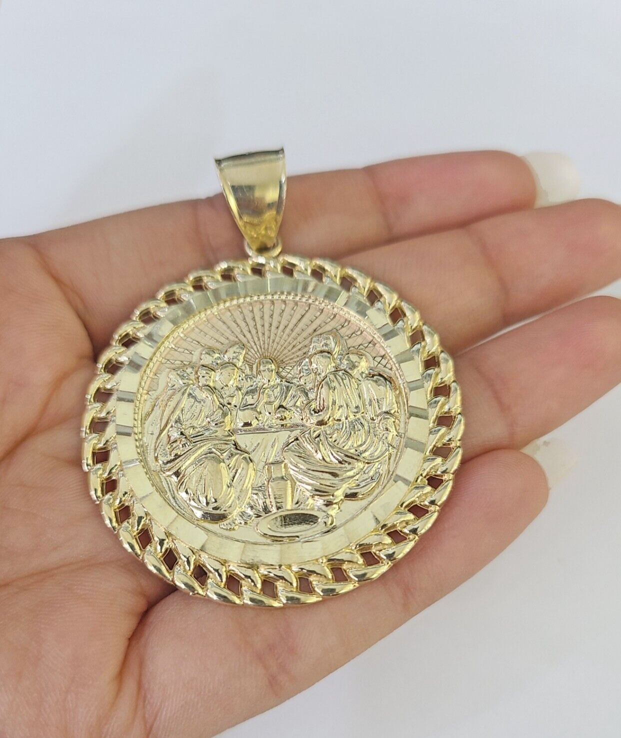 10k Centenario Coin Charm Yellow Gold 50 Pesos 1947 Mexico/Mexican Coin 2.25"