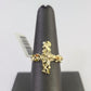 REAL 10K Gold Jesus Cross Nugget Ring Band Style Rings 10Kt Yellow