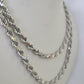 10K Rope Chain Real Solid White Gold Necklace 5mm Length 20" 22" 24" 26" 28" 30"