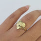 Real 10k Nugget Heart Ring Band Wedding Engagement Women Yellow Gold