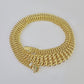 10K Gold Flat Byzantine Link Princesa Necklace Bracelet 7mm Real Yellow SET