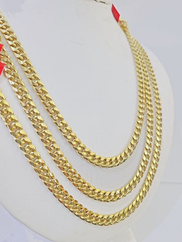 10k Yellow Gold 7mm Miami Cuban Link Chain Necklace 20-24 Inches Real