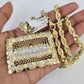 Real 10k Solid Rope Chain Last Supper Charm Set 6mm 20"-30" Inch Necklace Gold