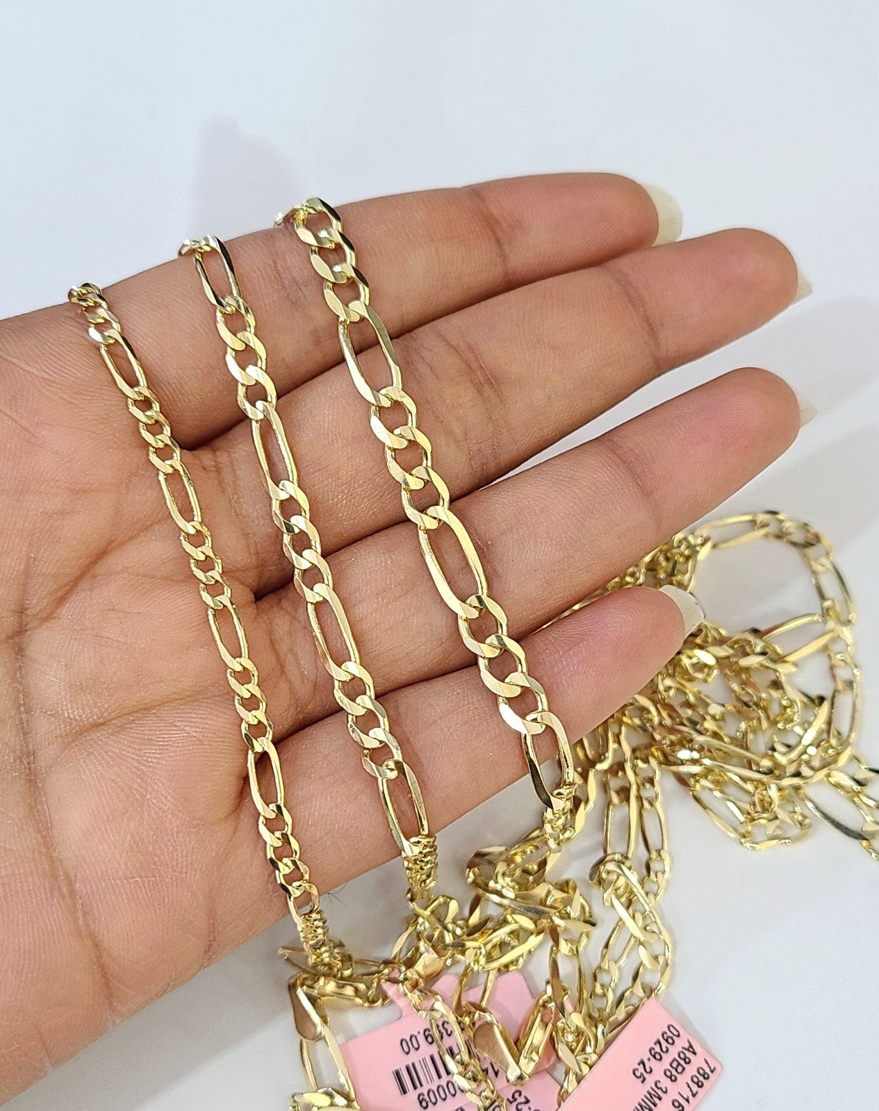 Real 14k Solid Gold Chain Figaro Link Necklace 3mm 4mm 5mm Men Women 14kt