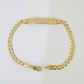 10k Yellow Gold Cuban Link ID Bracelet 8" 6mm Lobster Clasp Real 10Kt