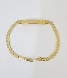 10k Yellow Gold Cuban Link ID Bracelet 8" 6mm Lobster Clasp Real 10Kt