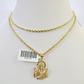 10k Solid Rope Chain 2mm Jesus Pendant Charm Necklace SET 18-22 in Ladies