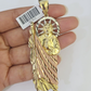 Real 10K Saint Jude Charm Tri-Gold Diamond Cut 10kt yellow Gold Charm Genuine