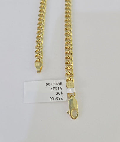 10k Miami Cuban Link Chain Yellow Gold 5mm Necklace 18-28 Inches Real