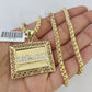 10k Gold Byzantine Necklace Last Supper Charm 20-28 inches 3mm REAL SET Chain