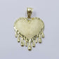 10k Yellow Gold Rope Chain 2.5mm Heart Diamond Cut Pendant