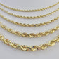 Real 10k Solid Gold Rope Chain Necklace 2.5mm-7mm Men Women Yellow 10kt