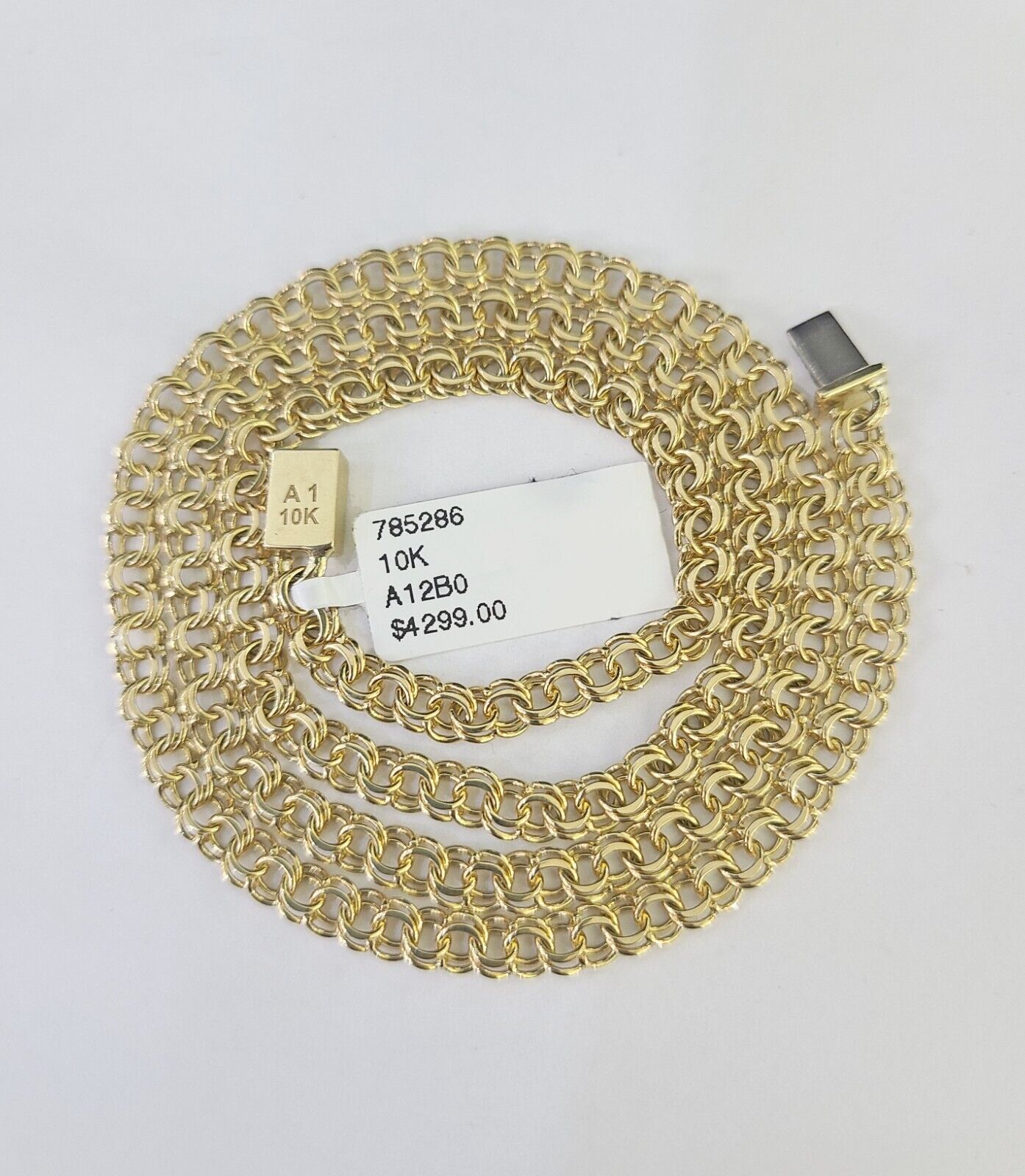 Real 10k Gold Chino ID Chain 4mm 22Inch Yellow Necklace Real Gold