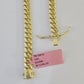 14K Solid Miami Cuban Bracelet Yellow Gold Box Clasp 8" Inch 6mm Link