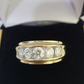 Real 14k Yellow Gold Diamond Ring Lab Created Mens Engagement Wedding Male