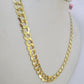 14k Solid Cuban Curb Link Chain 8mm 22 inch Yellow Gold Real Necklace