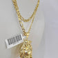 10k Figaro Chain Laughing Buddha Pendant Charm Gold 3mm 20-28 inch SET Necklace
