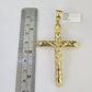 10K Franco Chain INRI Jesus Cross Pendant Charm Necklace 20"-26" 5mm Gold SET