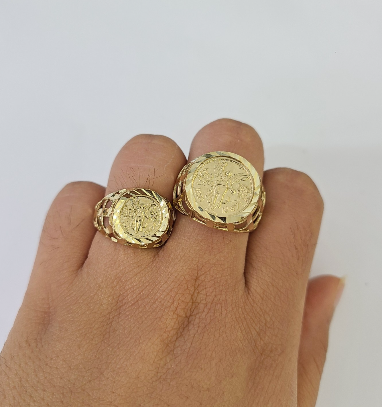 10k 50 Pesos Coin Centenario Ring Yellow Gold Men Real Genuine
