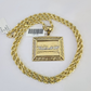 10k Solid Rope Chain 4mm Last Supper Pendant Charm Necklace SET 20-28 in