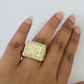 Real 10k Nugget Ring Yellow Gold Women Men Genuine 10Kt