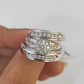 REAL 14k Diamond Ring White Gold Ladies Men Trio SET Wedding Engagement Genuine