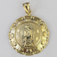 Real 10K Jesus Virgin Mary Pendent Charm 10kt yellow Gold Guadalupe