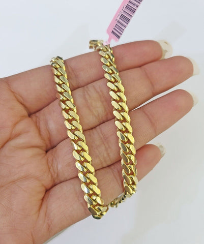 Real 14k Yellow Gold Miami Cuban link Bracelet 6mm 7.5"-9" Inch Solid