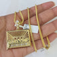 10K Franco Chain Last supper Pendant Charm Necklace 20"-26" 2.5mm Yellow Gold