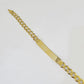 10k Yellow Gold Cuban Link ID Bracelet 8" 7mm Lobster Clasp Real 10Kt