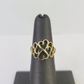 Real 10k Hearts Ring Band Wedding Engagement Casual Women Yellow Gold