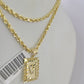 10k Gold Initial V Charm Rope Chain 16"-26" 2.5mm SET Necklace Alphabet Pendant