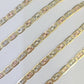 14k Valentino Chain Trio Gold Necklace Women's Link 24" inches 4mm Diamond Cuts