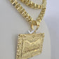 10k Gold Byzantine Necklace Last Supper Charm Pendant 20"-30" 8mm REAL SET Chain