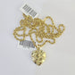 10k 2.5mm Rope Chain Nugget Heart Pendant 18"-30" Yellow Gold Set Charm Necklace