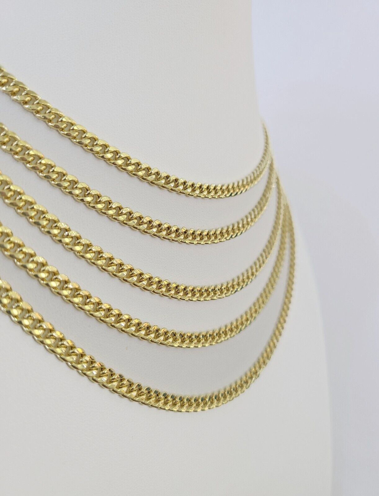 14k 5mm Miami Cuban Link Chain Yellow Gold Necklace 20"-30" Inches Real