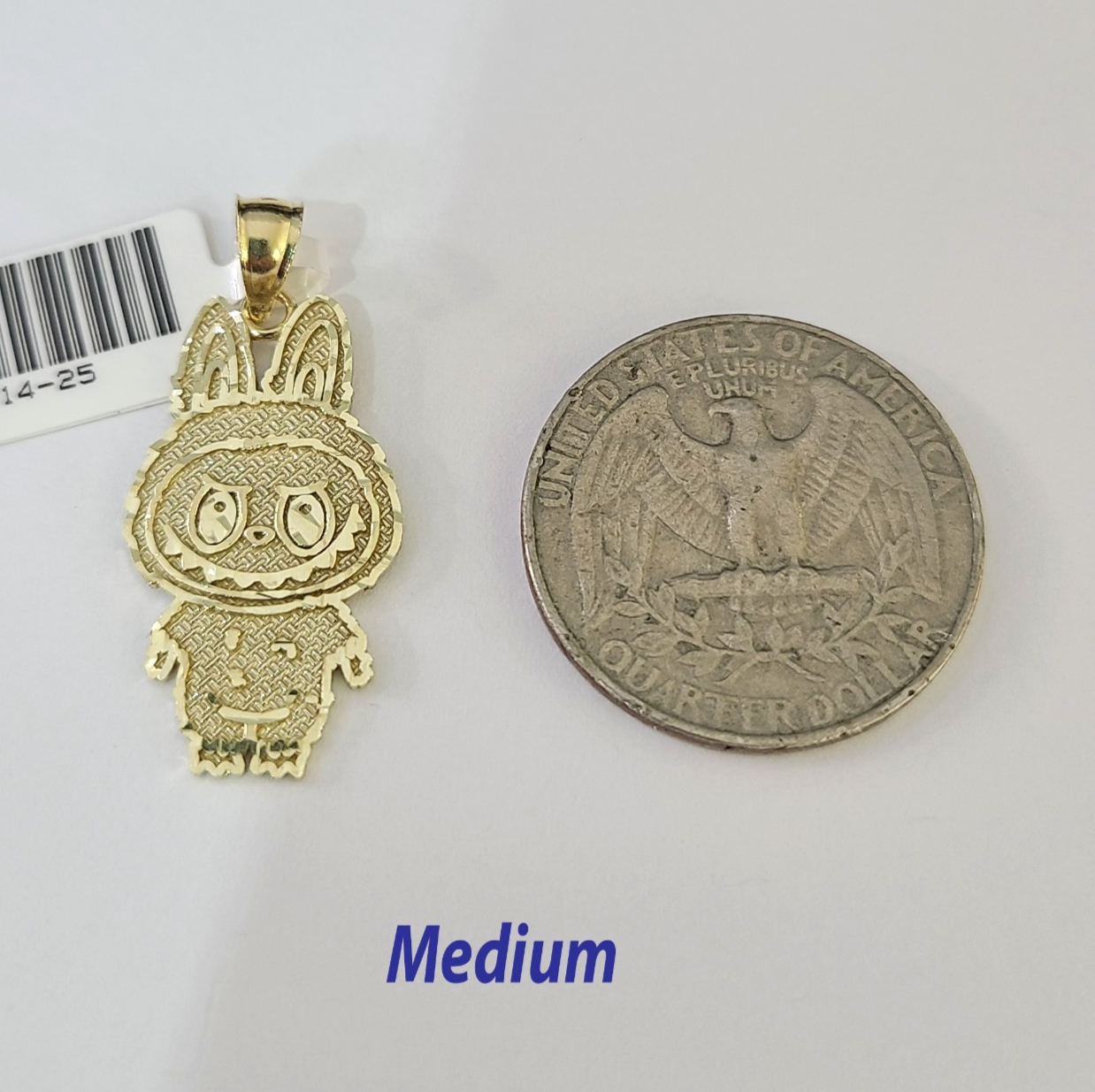 10k Cartoon Monster Charm Pendant Men Women 10kt Real Yellow Gold