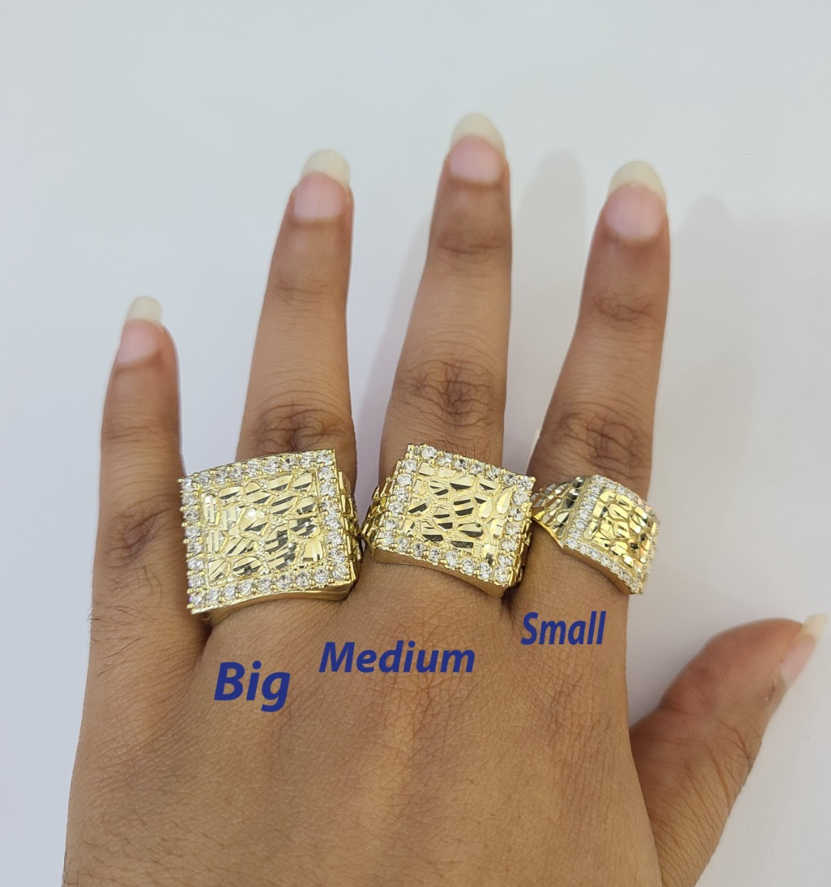 10k Nugget Ring Yellow Gold Women Men Real Genuine