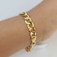 10k Solid Cuban Curb Link Bracelet Gold 7mm 7 Inches Women Real Yellow Gold